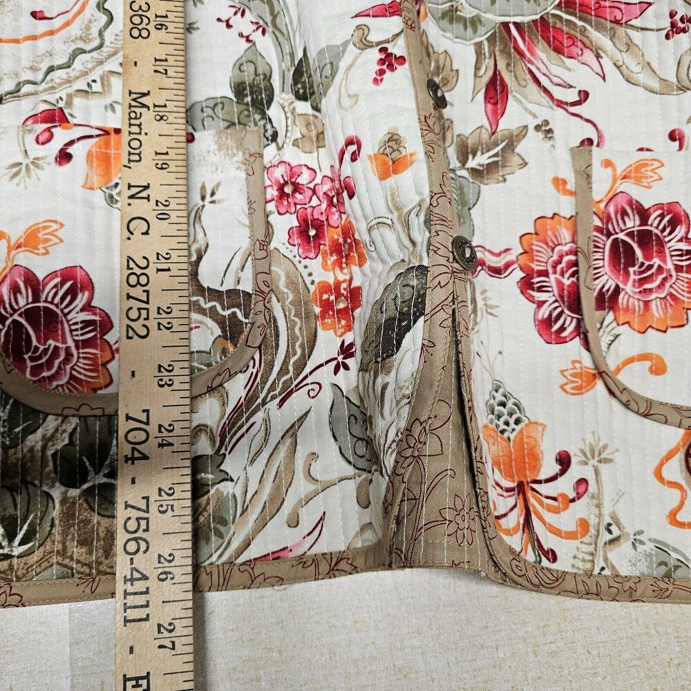 Alfred Dunner Women Size 14 Floral Quilted Jacket Office Boho Artsy Bloomcore‎ - Picture 6 of 6